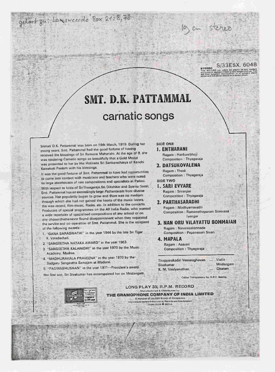 Smt. D. K. Pattammal