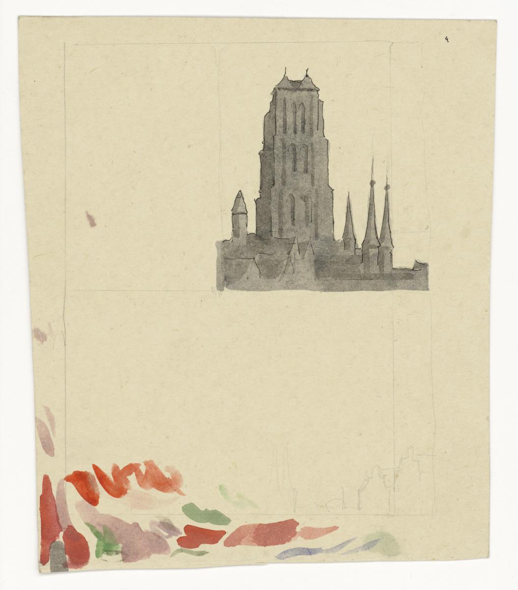 Kirchturm, Entwurf (Figürliche u. a. Darstellungen)