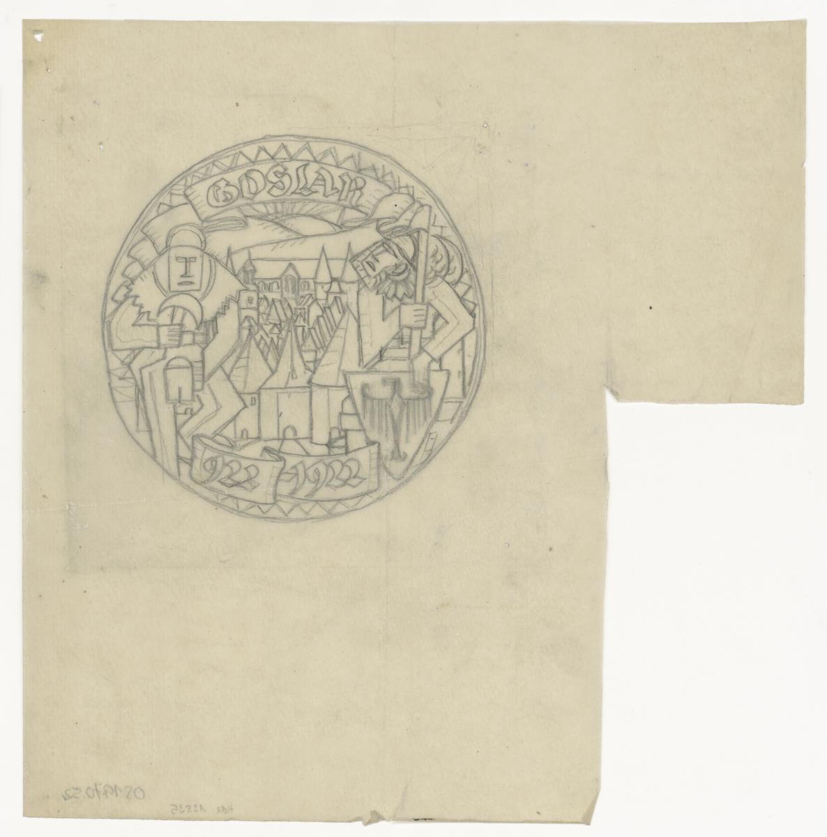 Siegelmarke 1000 Jahre Stadt Goslar, Entwurf (Gebrauchsgraphik)