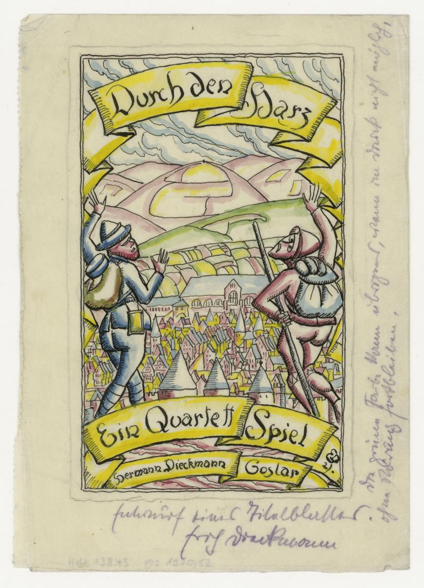 Quartettspiel "Durch den Harz", Titelblatt (Gebrauchsgraphik)