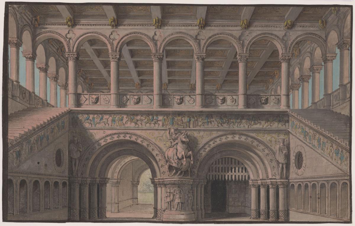 Ariodan. Oper von Etienne Nicolas Méhul. Entwurf zur 3. Dekoration. Großer Saal