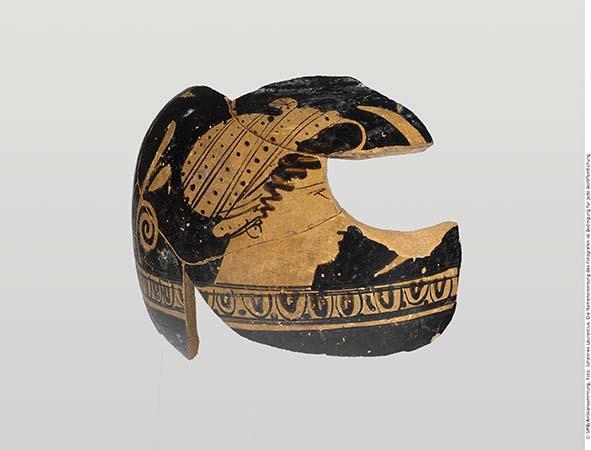 Attisch rotfigurige Bauchlekythos, Fragment, aus 6 Scherben zusammengesetzt