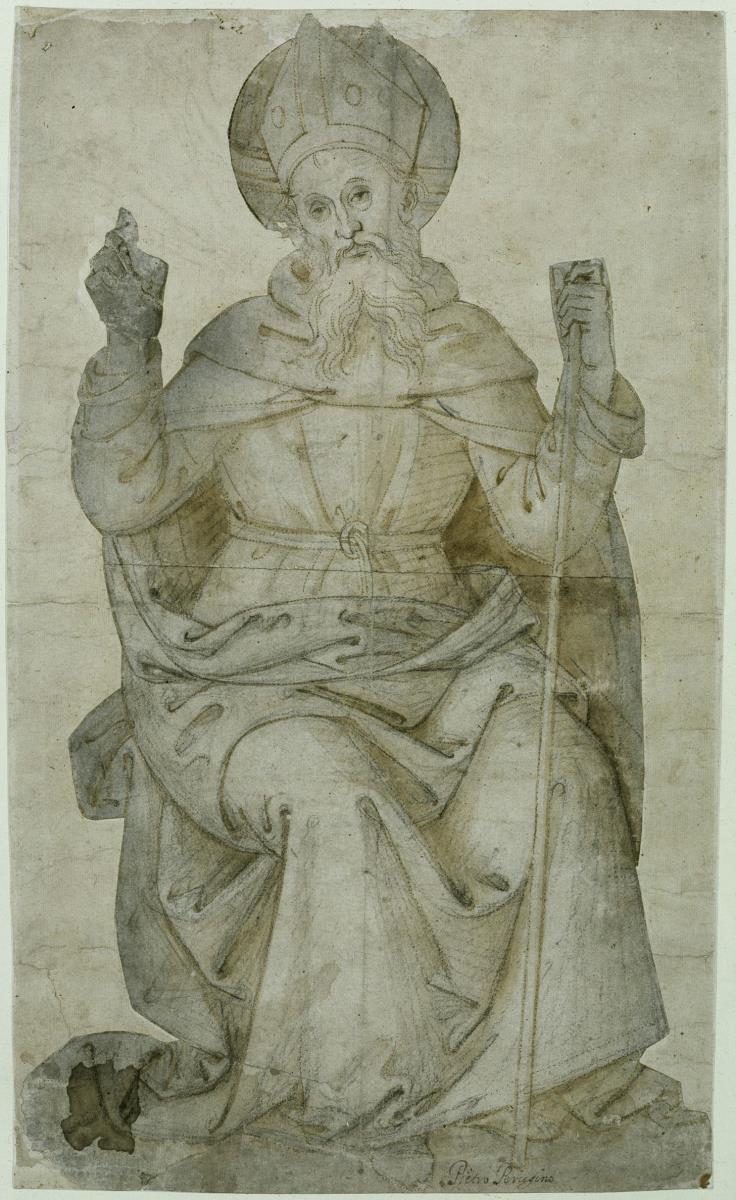 Thronender Heiliger (Augustinus?)