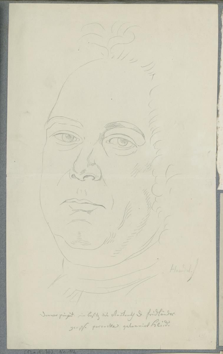 Georg Friedrich Händel, aus J.G. Schadows Familienalbum fol. 14, Blatt 30