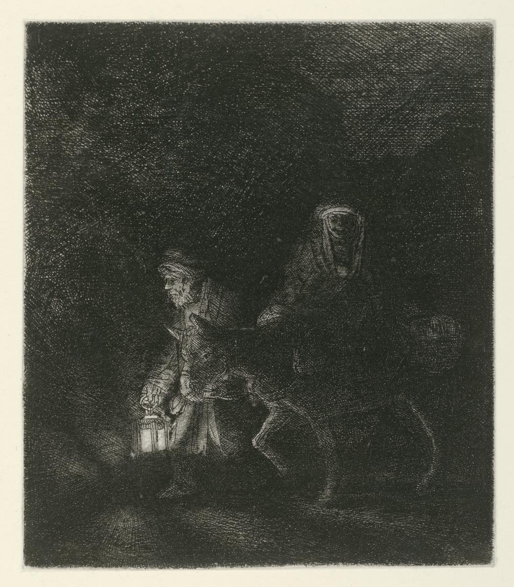 Die Flucht nach Ägypten bei Nacht