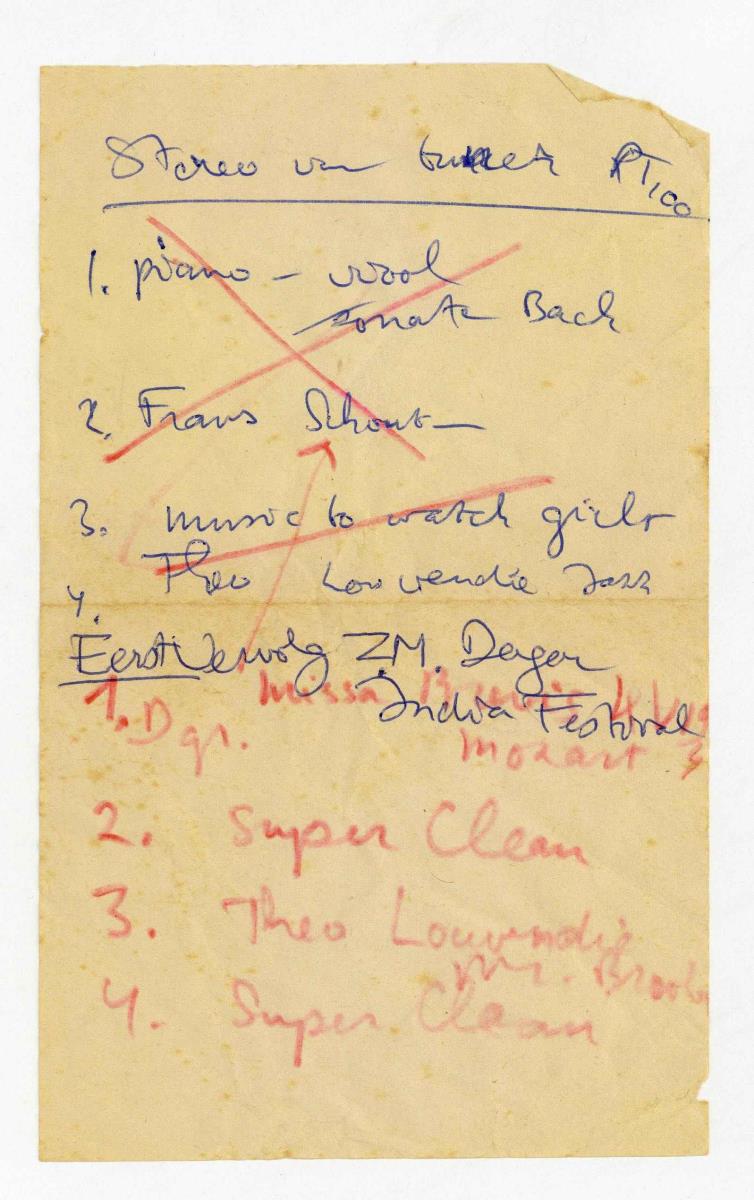 Continuation of ZM Dagar (India Festival);
Theo Loevendie