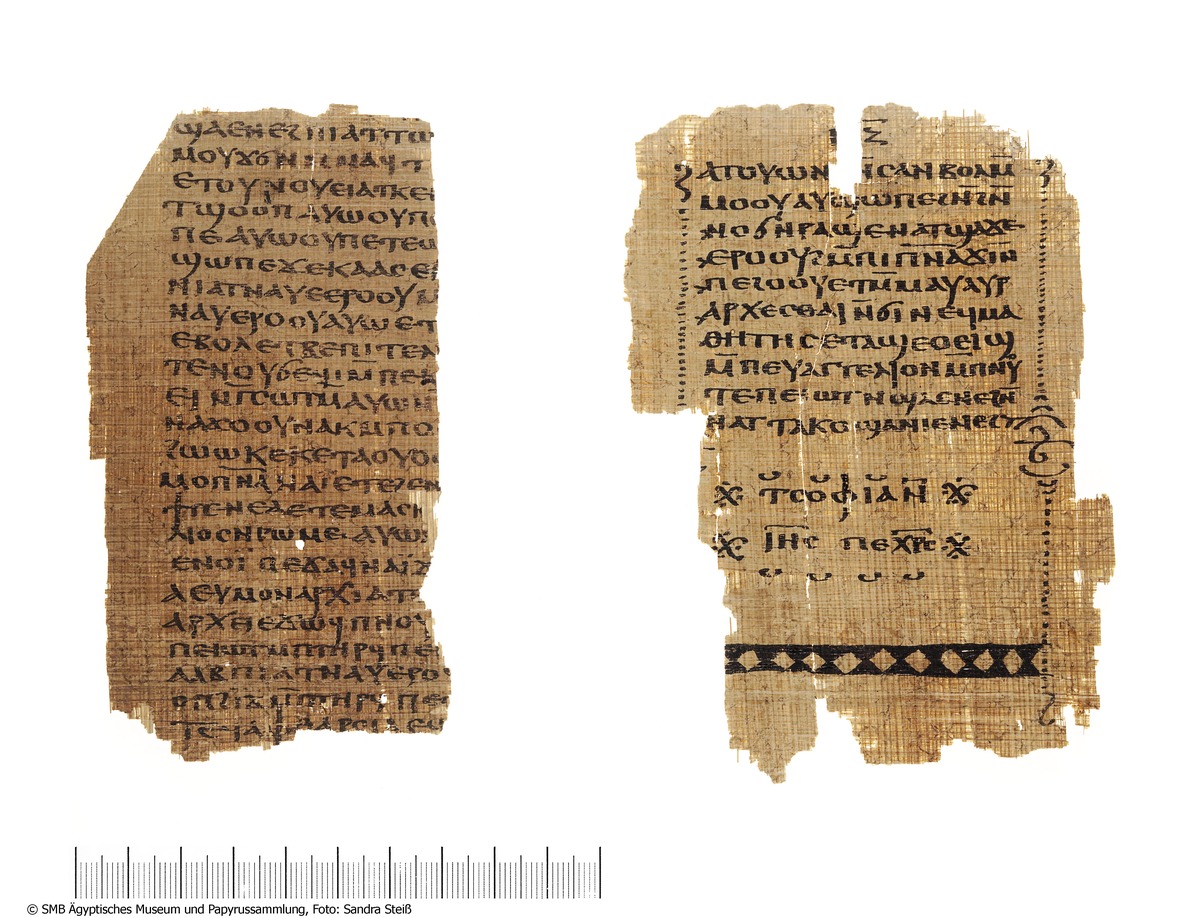 Koptischer Papyrus mit einer gnostischen Sammelhandschrift (Evangelium nach Maria; Apokryphon nach Johannes; Sophia Jesu Christi; Acta Pauli)