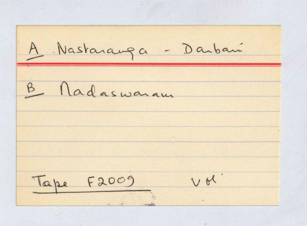 A. Nastaranga - Raag Darbari, B. Nadaswaram