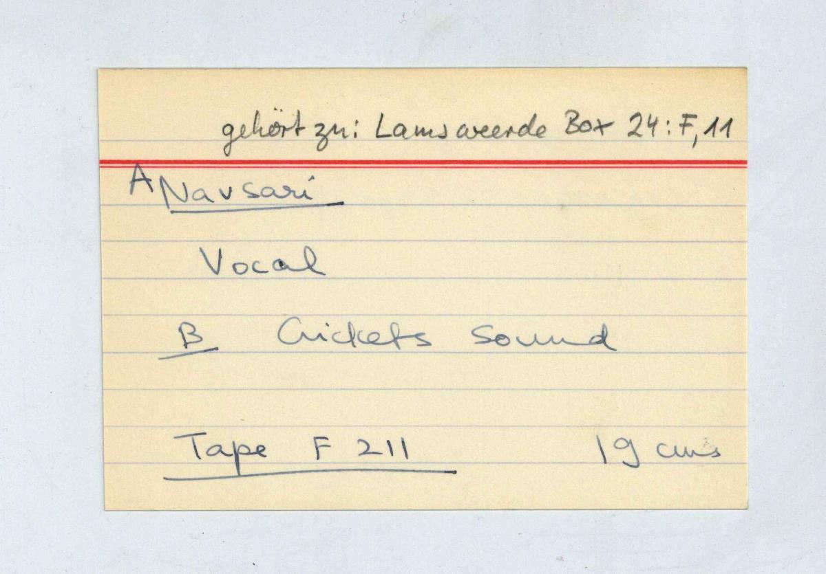 A. Navsari (Vocal), B. Crickets sound