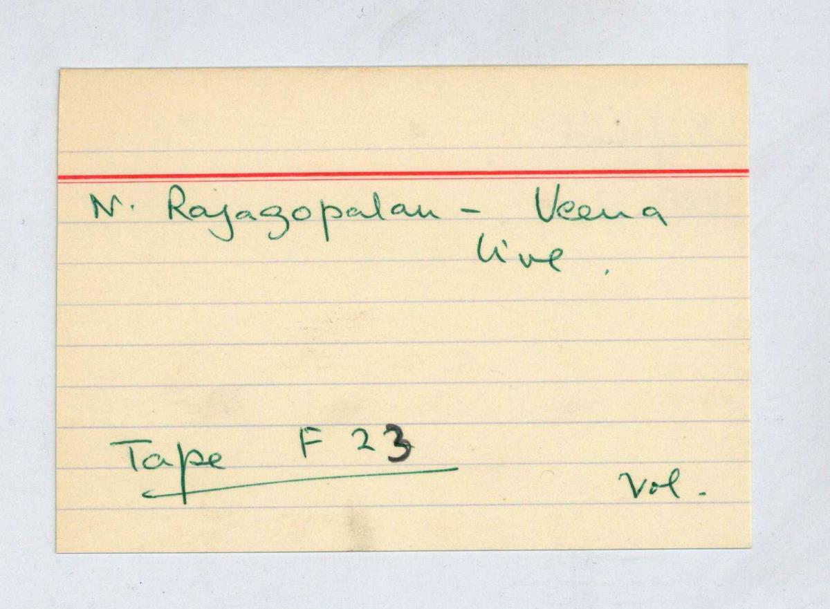 N. Rajagopalan (veena) - Live -