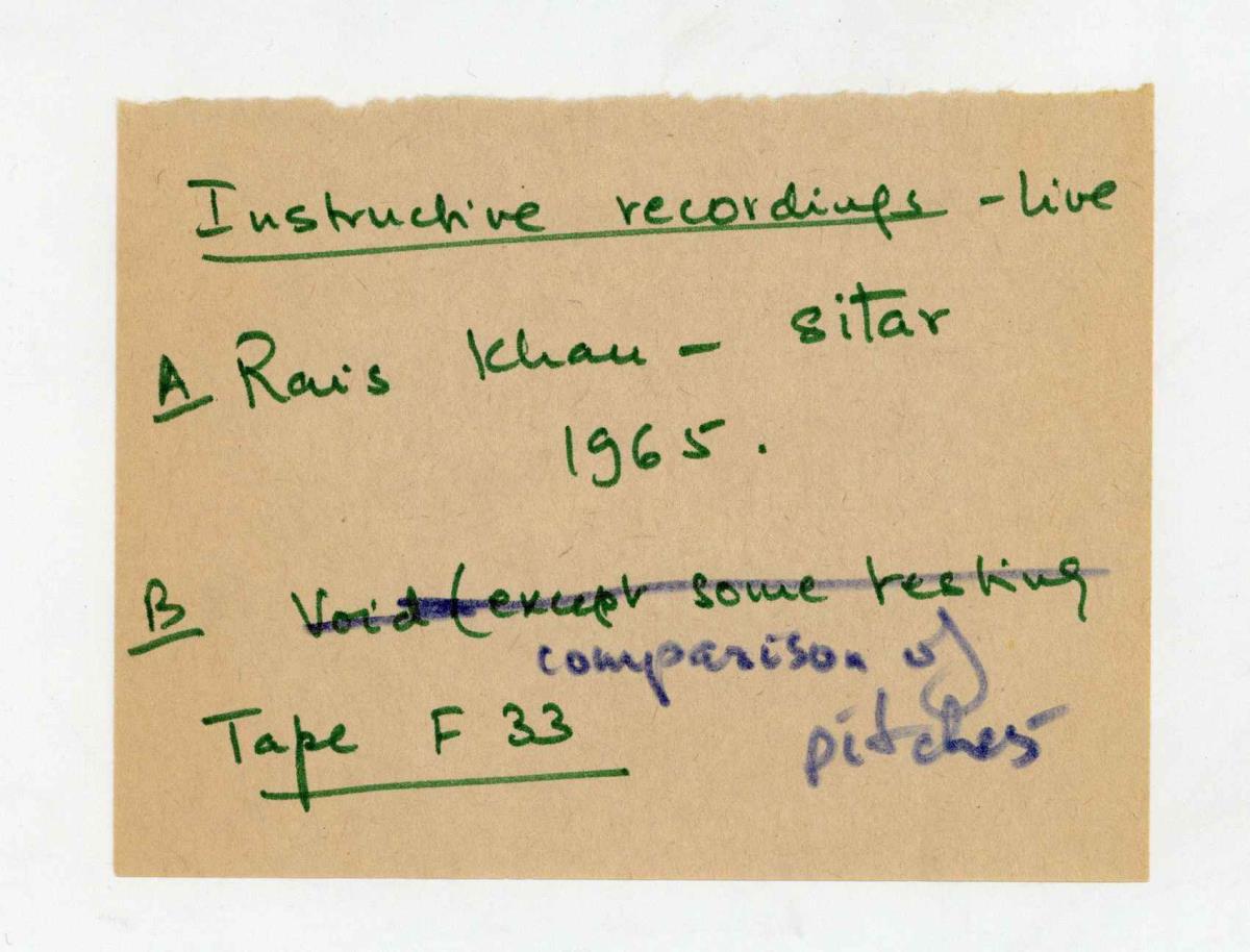 Rais Khan (sitar), Comparison of pitches