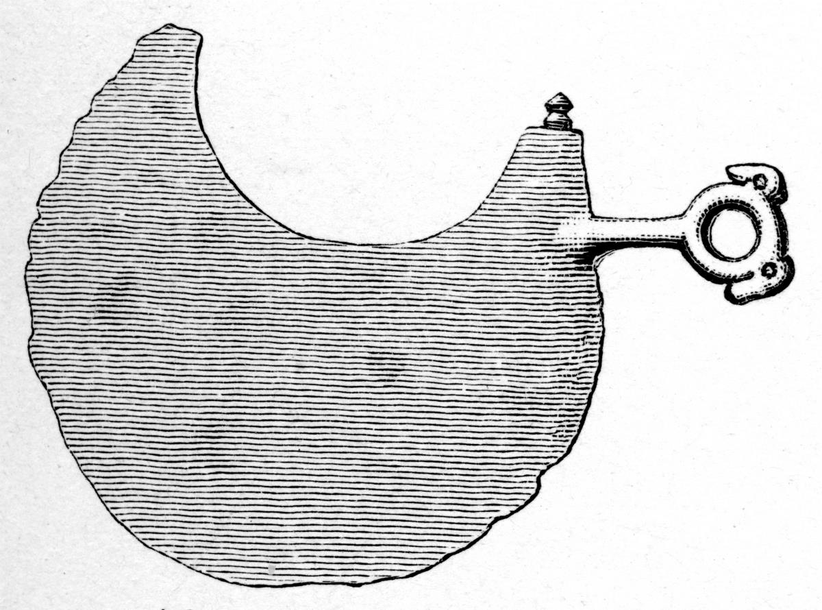 Halbmondförmiges Rasiermesser mit Griff