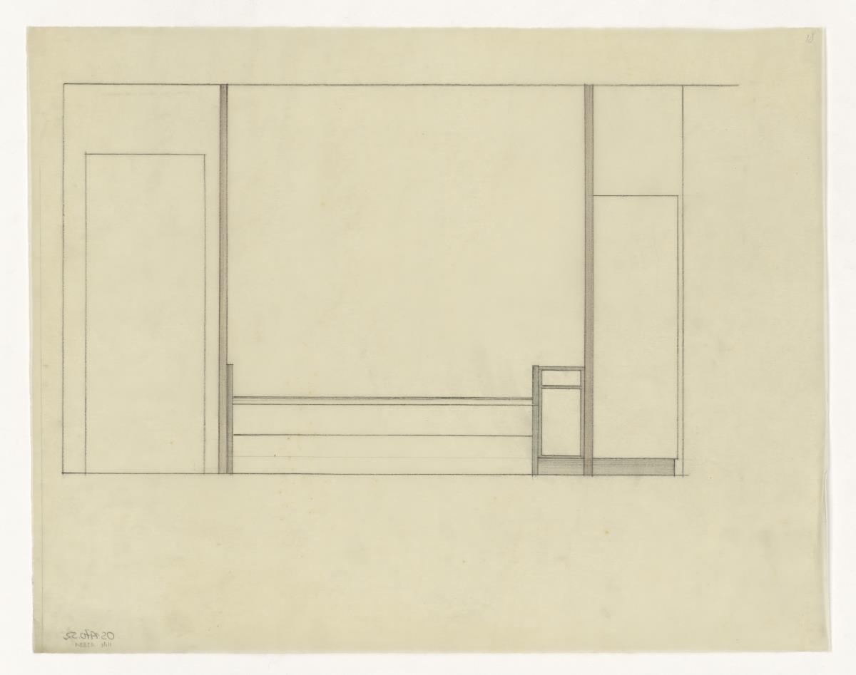 Gastzimmer, Entwurf, Auftrag Götsch, Musikheim (Möbelentwürfe, Wohnräume)