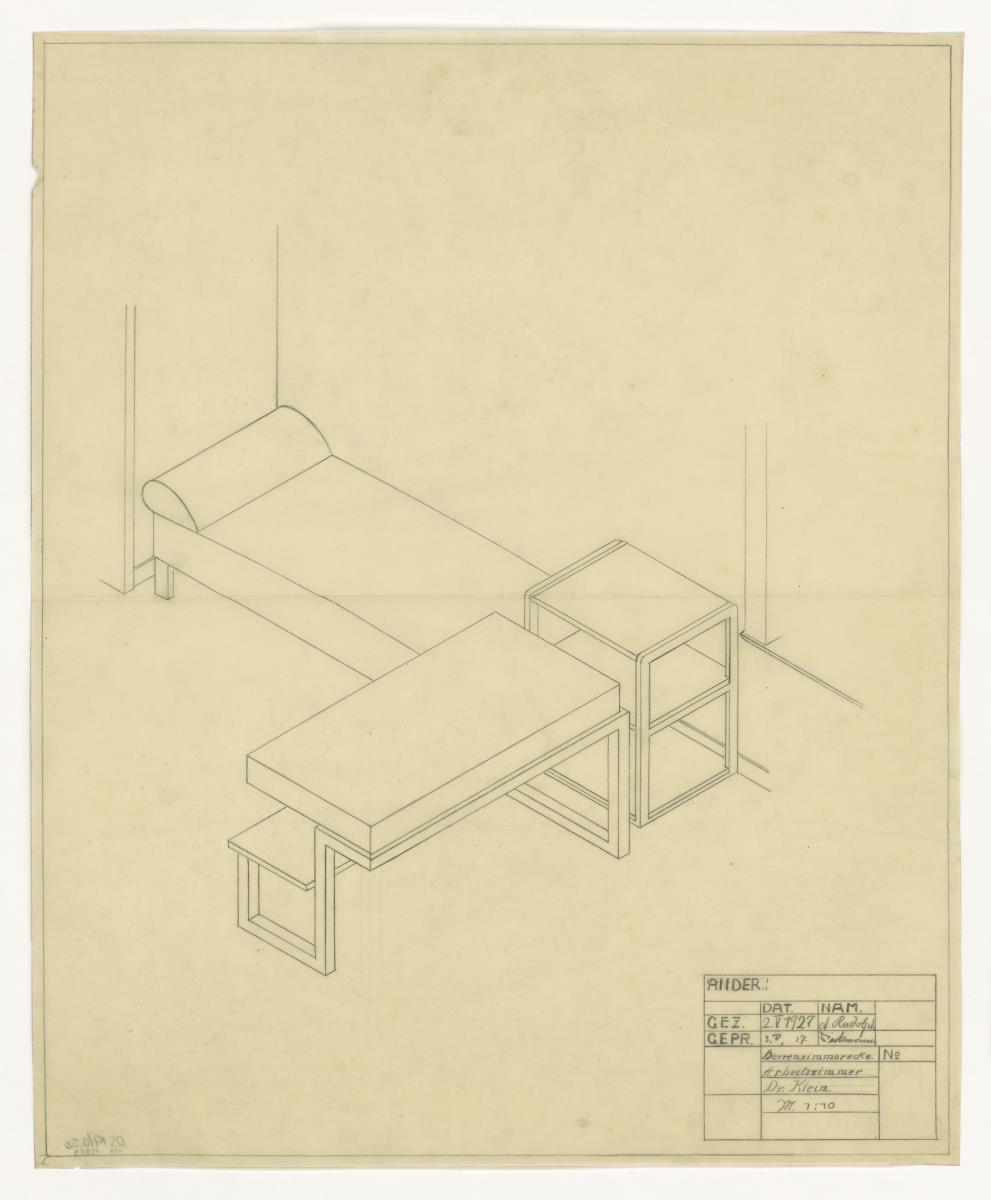 Arbeitszimmer, Herrenzimmerecke, Auftrag Klein (Möbelentwürfe, Wohnräume)