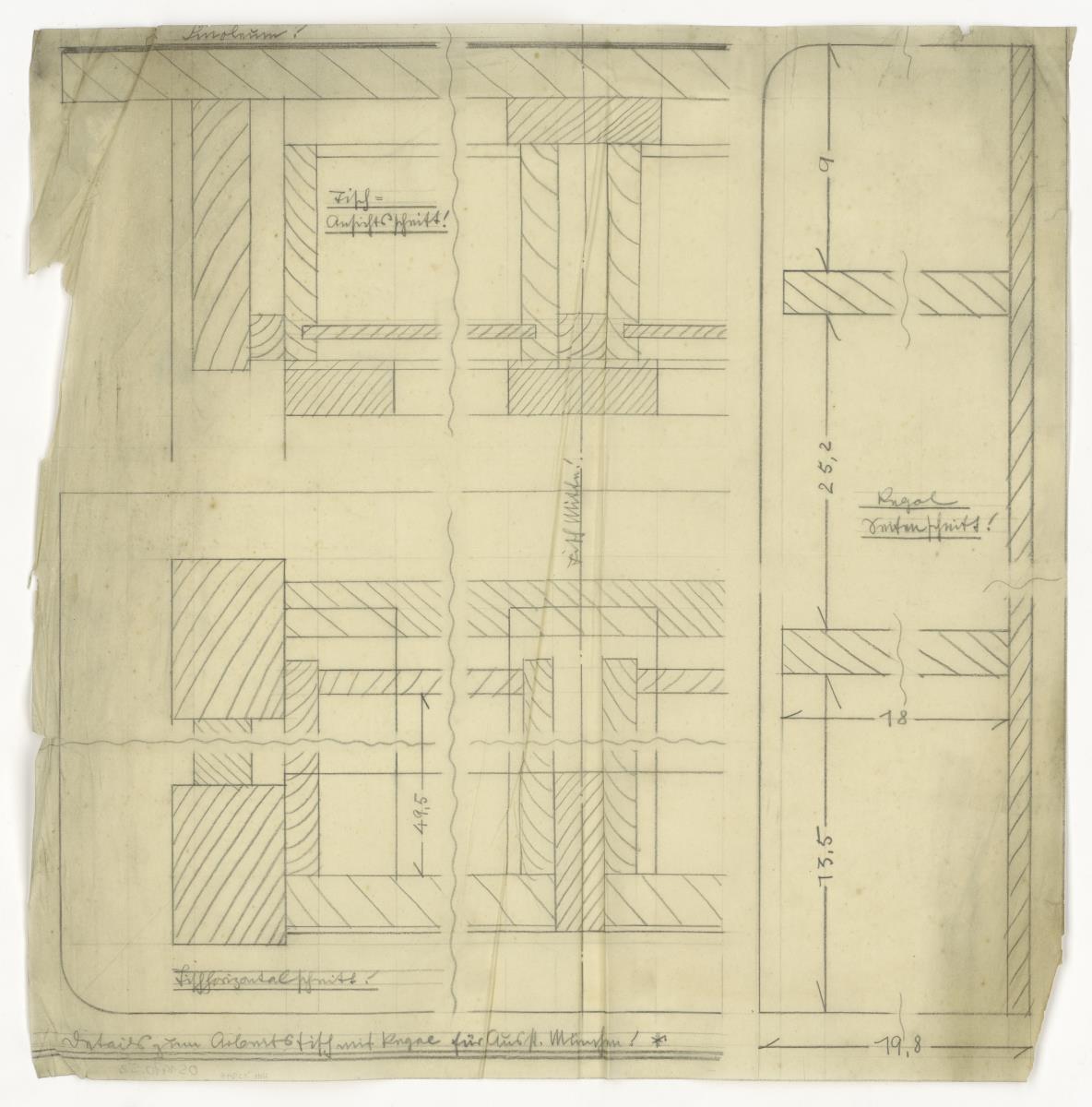 Arbeitstisch, Ausstellung München, Auftrag (Möbelentwürfe, Tische)