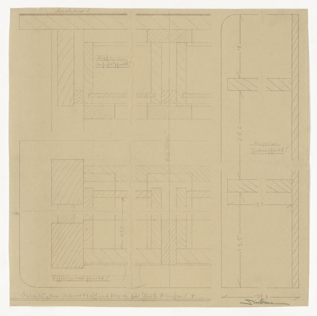 Arbeitstisch, Ausstellung München, Auftrag (Möbelentwürfe, Tische)