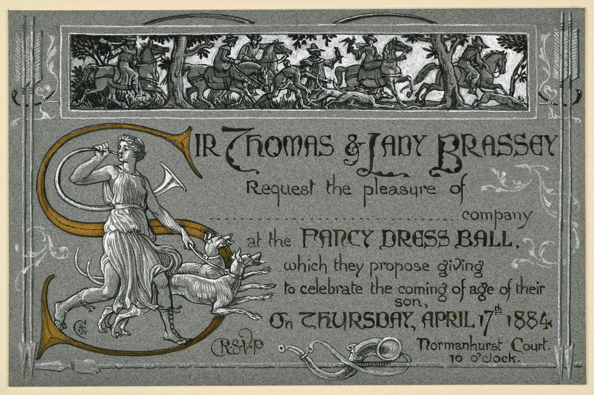 Einladung Sir Thomas & Lady Brassey (April 17st 1884)