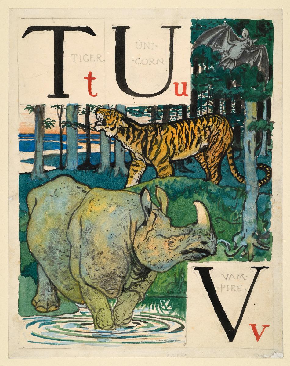 Entwurfszeichnung zu Noah's Ark Alphabet, Siebtes Blatt TUV