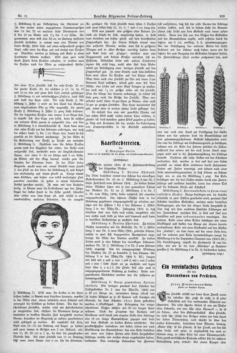 Deutsche Allgemeine Friseur-Zeitung: Haarflechtereien: Uhrenbänder