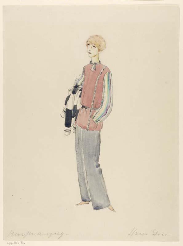 Frau in Morgenanzug