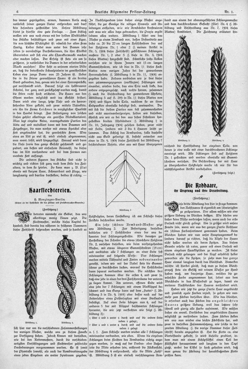 Deutsche Allgemeine Friseur-Zeitung: Haarflechtereien: Flechtmuster