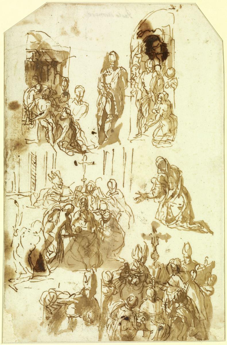 Studie für die Auferweckung des Lazarus und die Konsekration des Hl. Nikolaus (in der Kirche San Nicolò dei Mendicoli in Venedig)