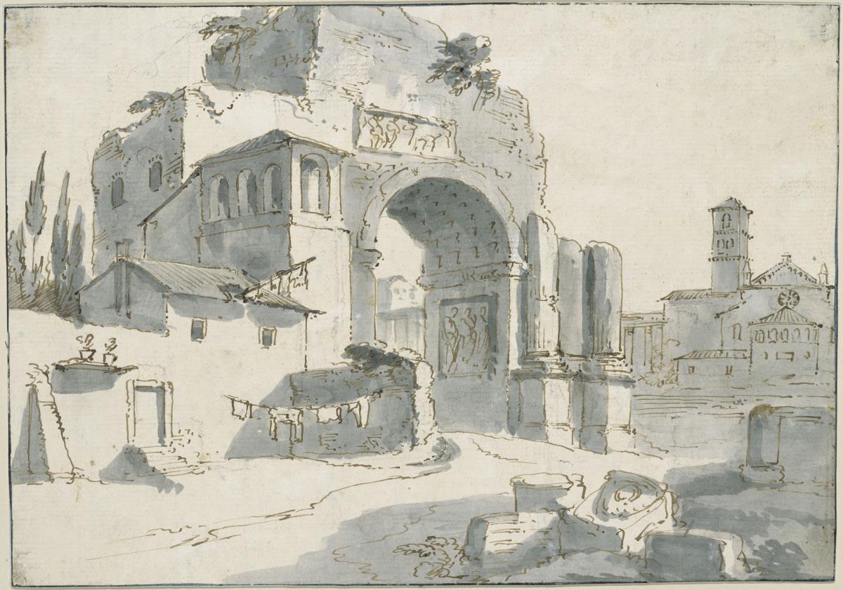 Titusbogen auf dem Forum Romanum und Santa Francesca Romana