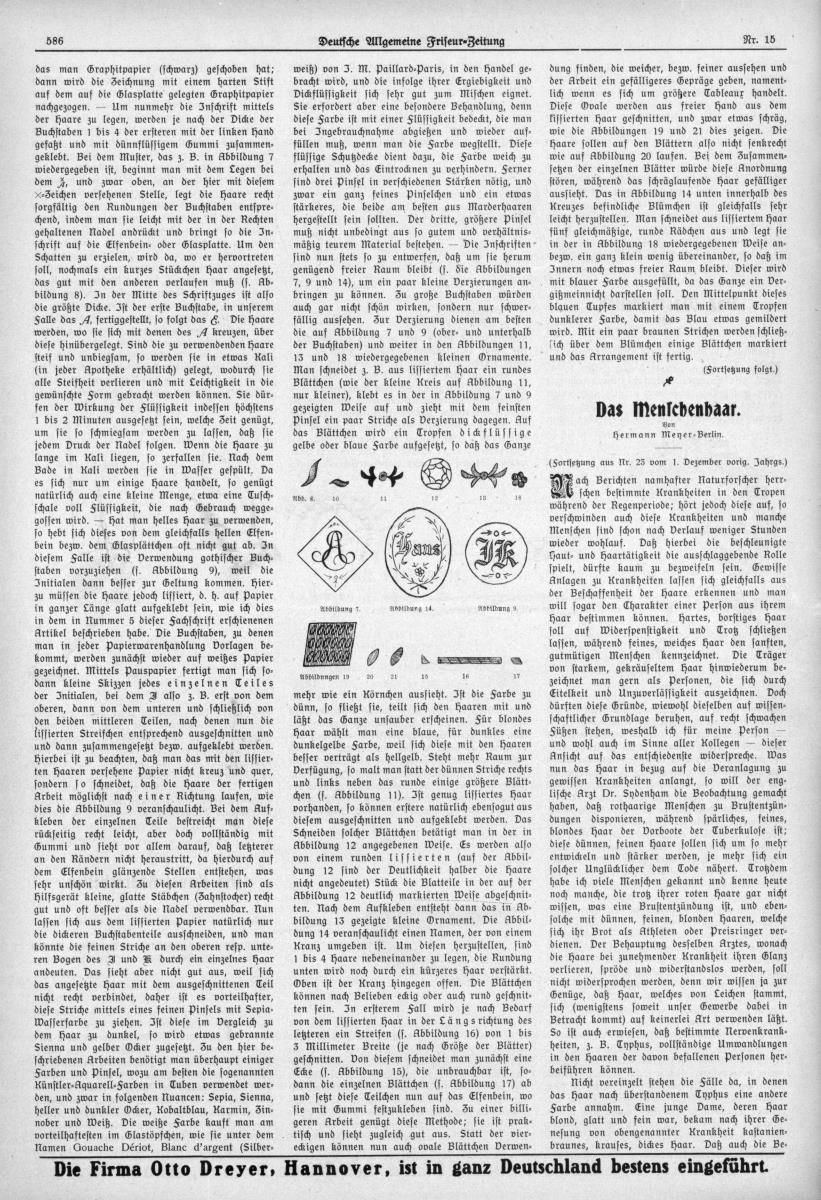 Deutsche Allgemeine Friseur-Zeitung: Die Kunst-Haararbeiten: Anhänger, Medaillons, Broschen
