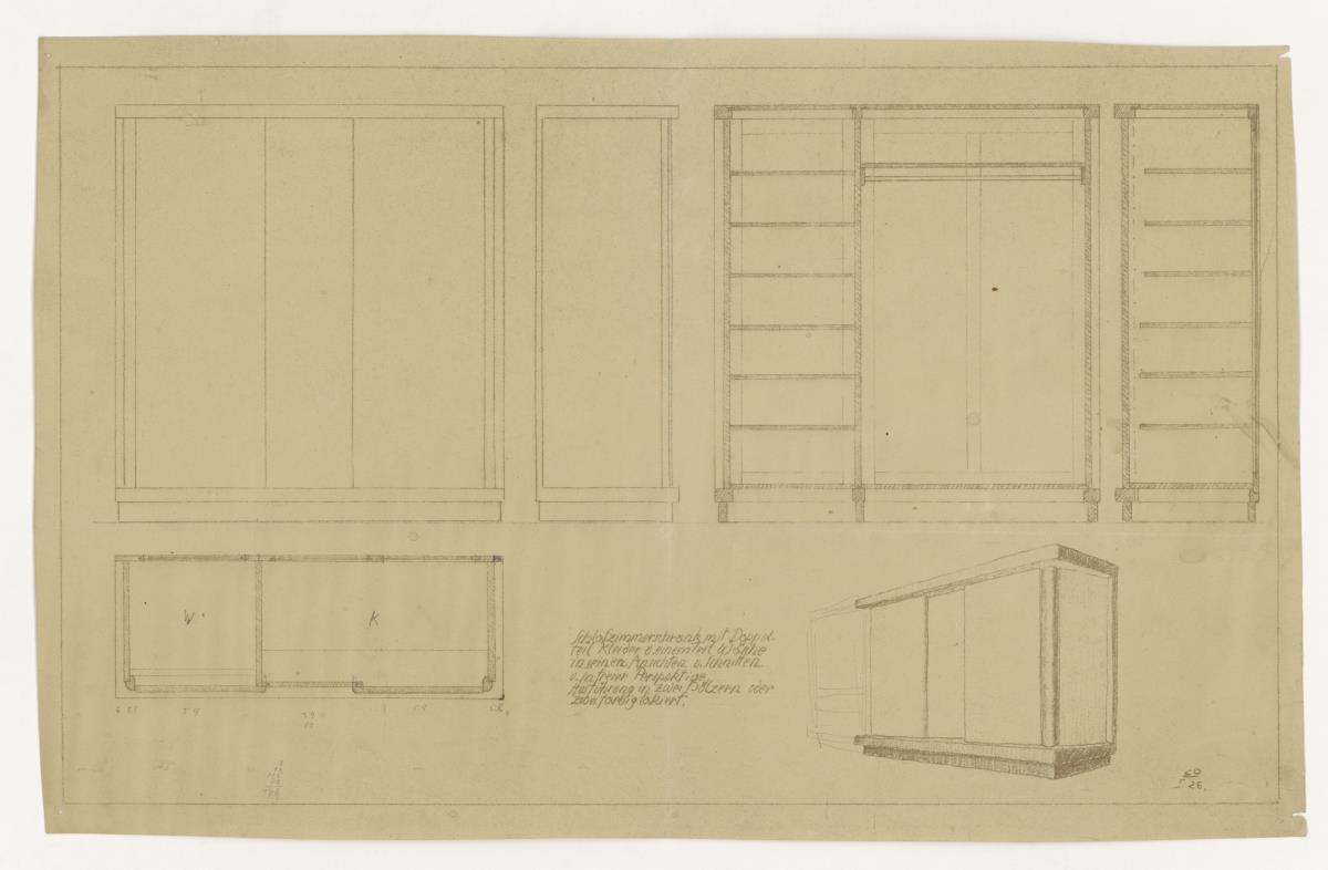 Schlafzimmerschrank (Möbelentwürfe, Körpermöbel, Schränke)
