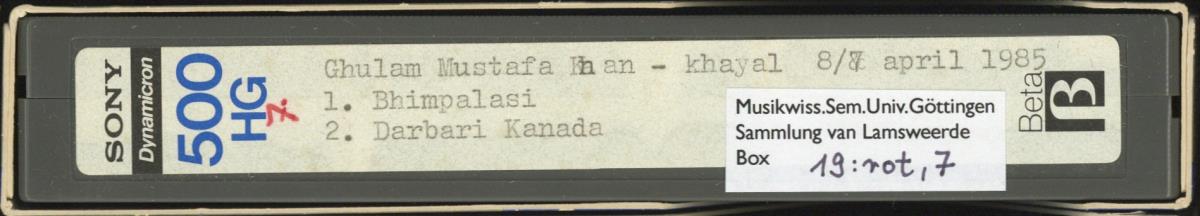 Ghulam Mustafa Khan, V.G. Jog