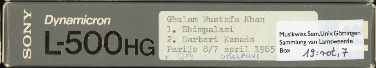 Ghulam Mustafa Khan, V.G. Jog
