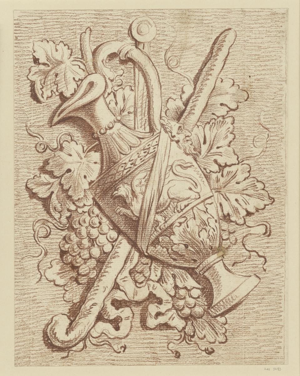 Füllung aus Kanne und Weinranke
