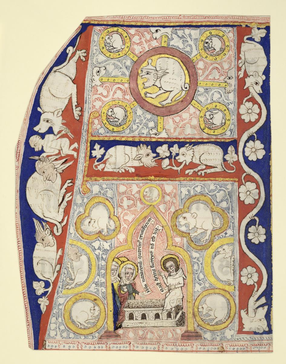 Initiale A(ngelus domini), Frauen am Grab, Antiphonarium Officii, Fragment