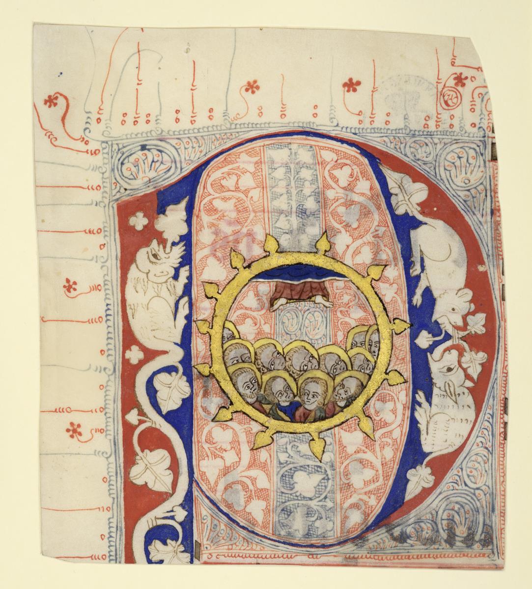 Initiale P(ost passionem), Himmelfahrt, Antiphonarium Officii, Fragment