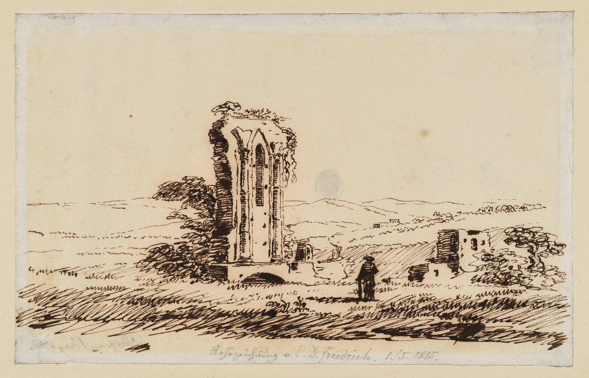 Landschaft mit Ruine und figürlicher Staffage