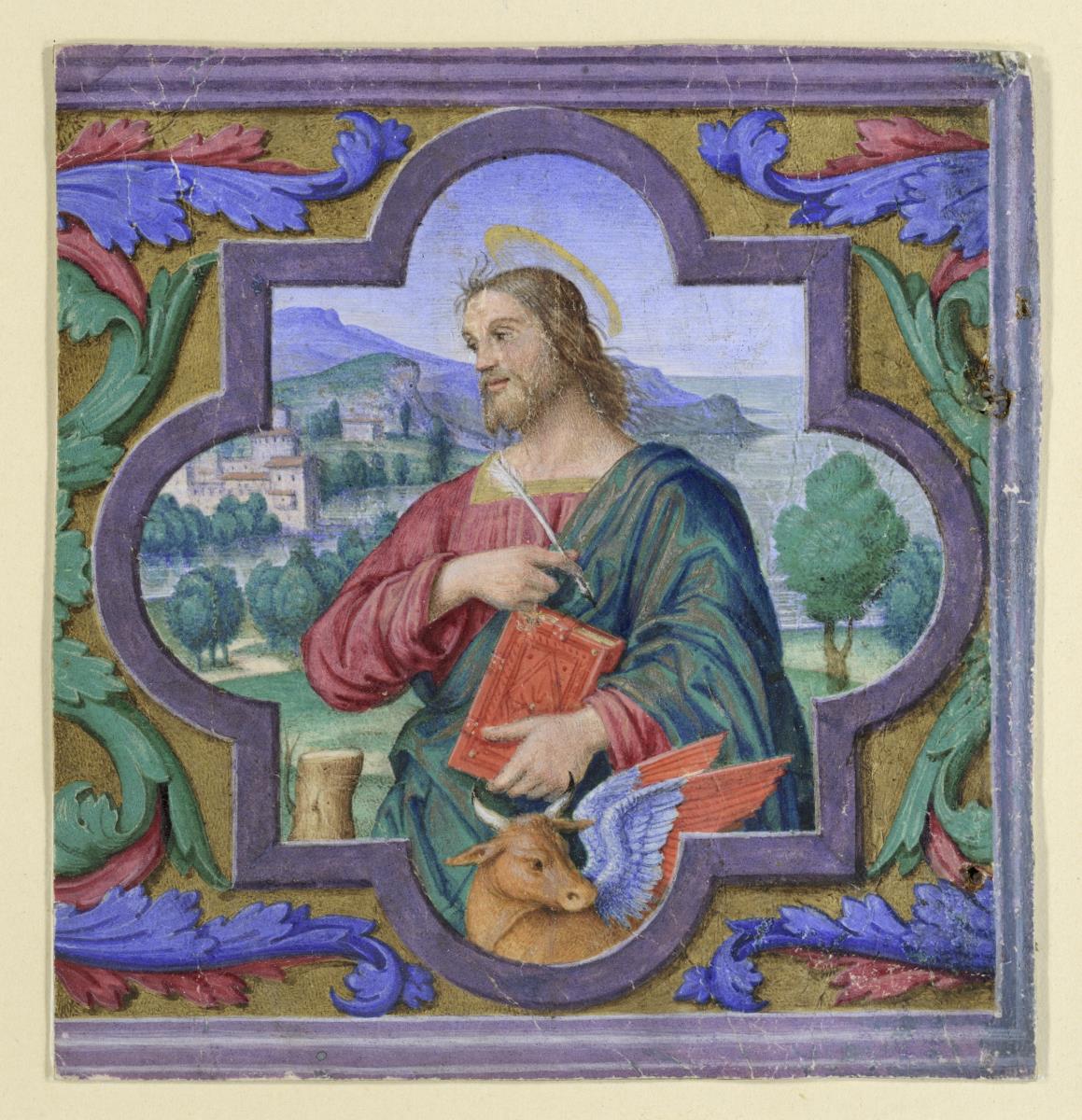 Ausschnitt mit Halbfigur des Evangelisten Johannes