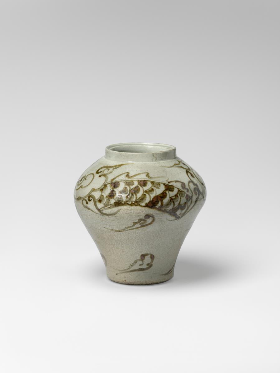 Vase mit Dekor von Drachen und Wolken