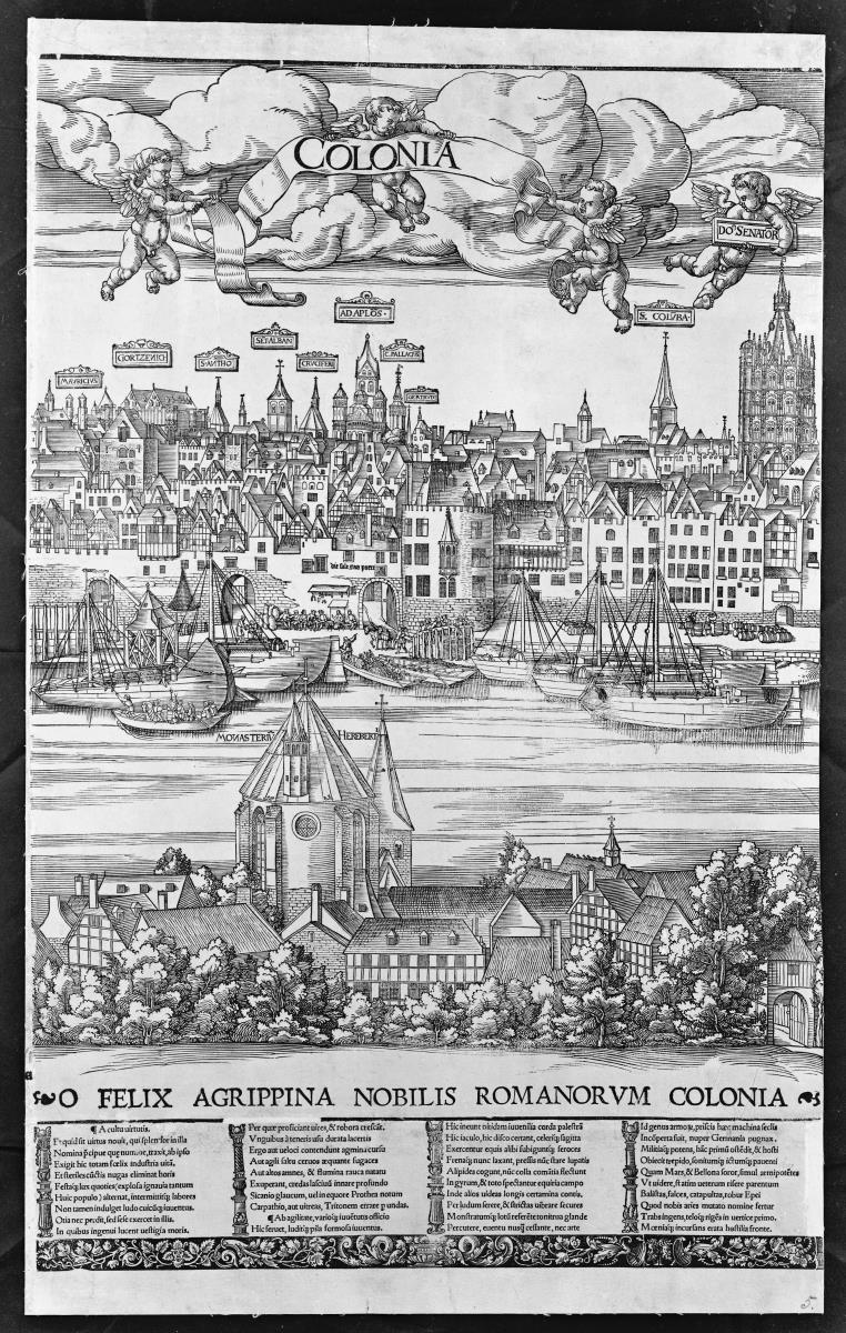 Ansicht der Stadt Köln von der Rheinseite