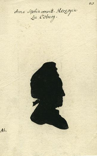 Silhouette der Anna Sophia, Herzogin von Sachsen-Coburg-Saalfeld