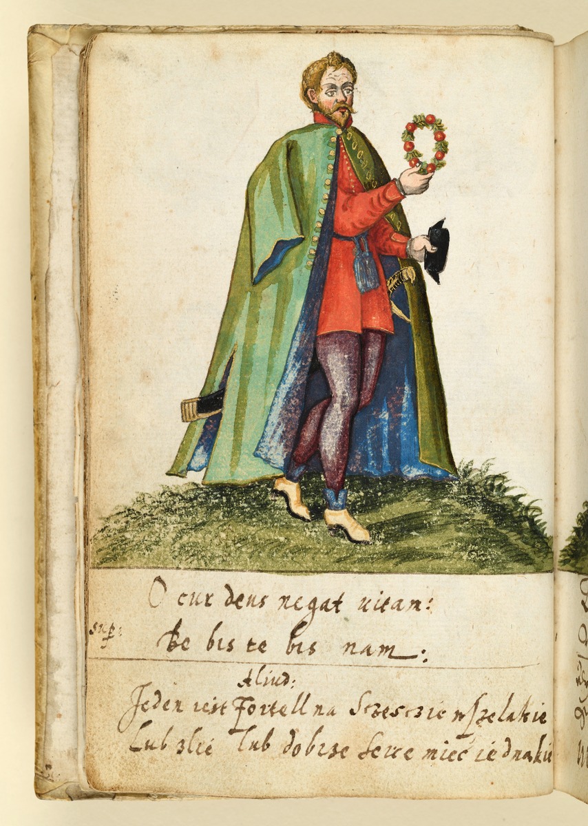 Stammbuch des Michael Löchel von Nürnberg: Mann mit Blumenkranz