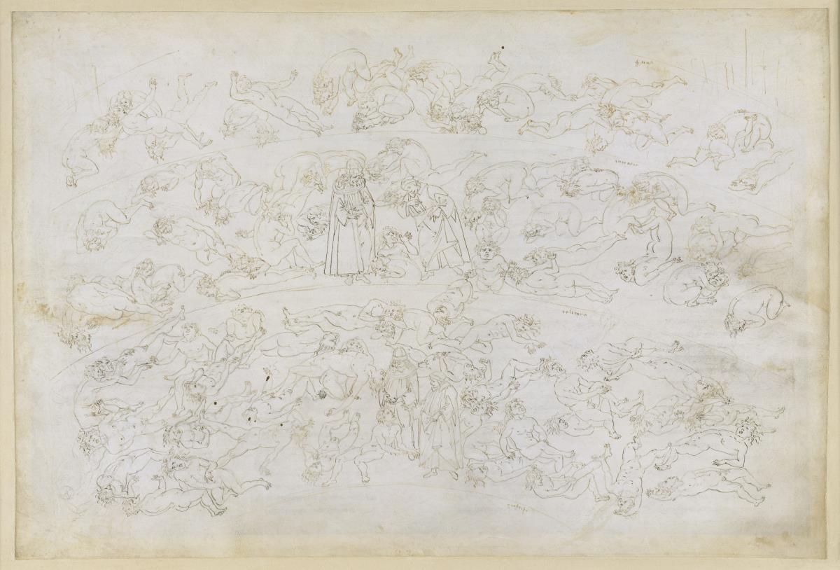 La Divina Commedia, Inferno XXXIII. Neunter Kreis der Hölle (Cocytus), 3. Streifen: Bußbericht des Grafen Ugolino; Bestrafung der Verräter an Gastfreunden im Eis der Ptolemäa