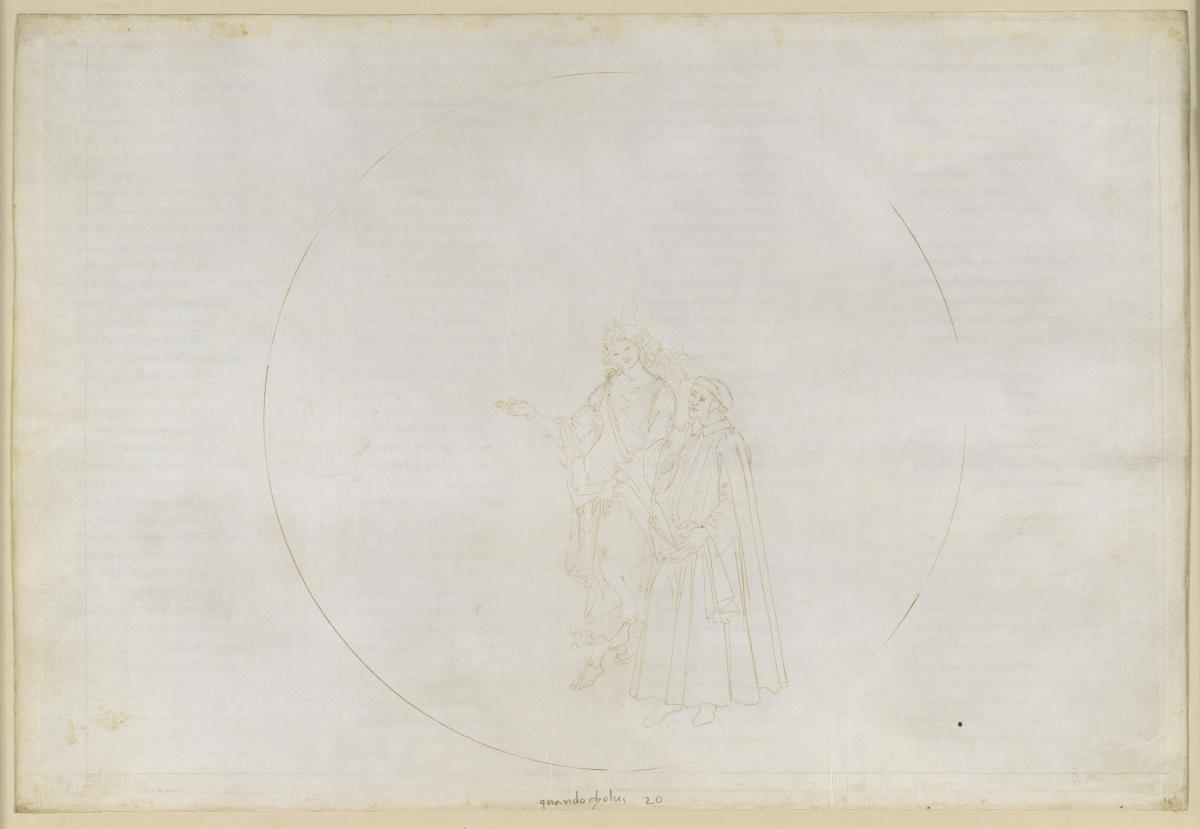 La Divina Commedia, Paradiso XX. Sechste Planetensphäre (Himmel des Jupiter): Der Adler benennt die Flammen, die sein Auge formen, darunter zwei Heiden, worauf Dantes Zweifel genährt und schließlich zerstreut werden