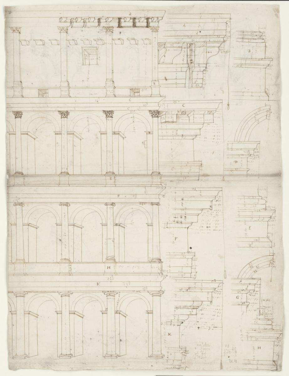 Teilaufriss der Fassade des Colosseums