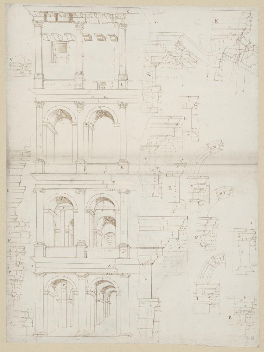 Teilaufriss der Fassade des Colosseums