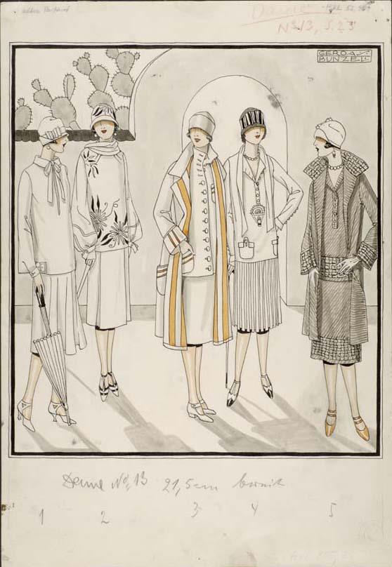 Frauen in Complet und Kleid