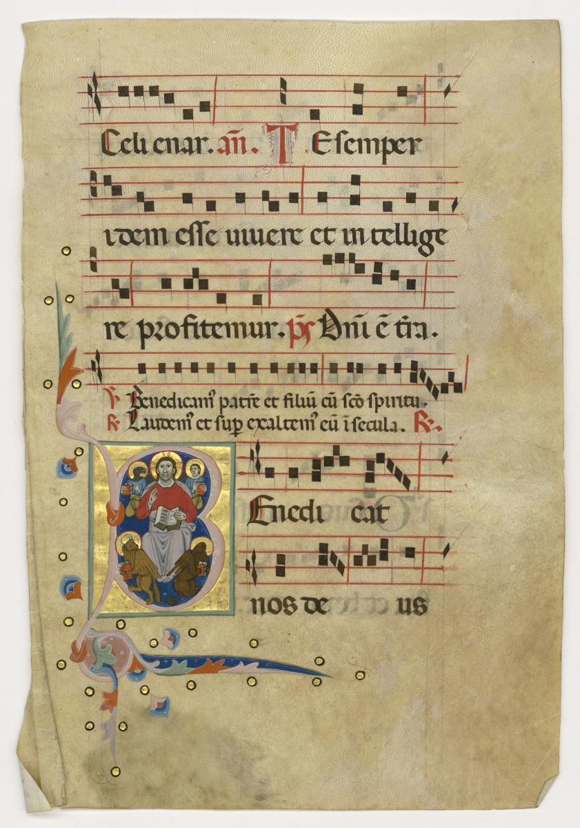 Initiale B mit einem Tetramorph