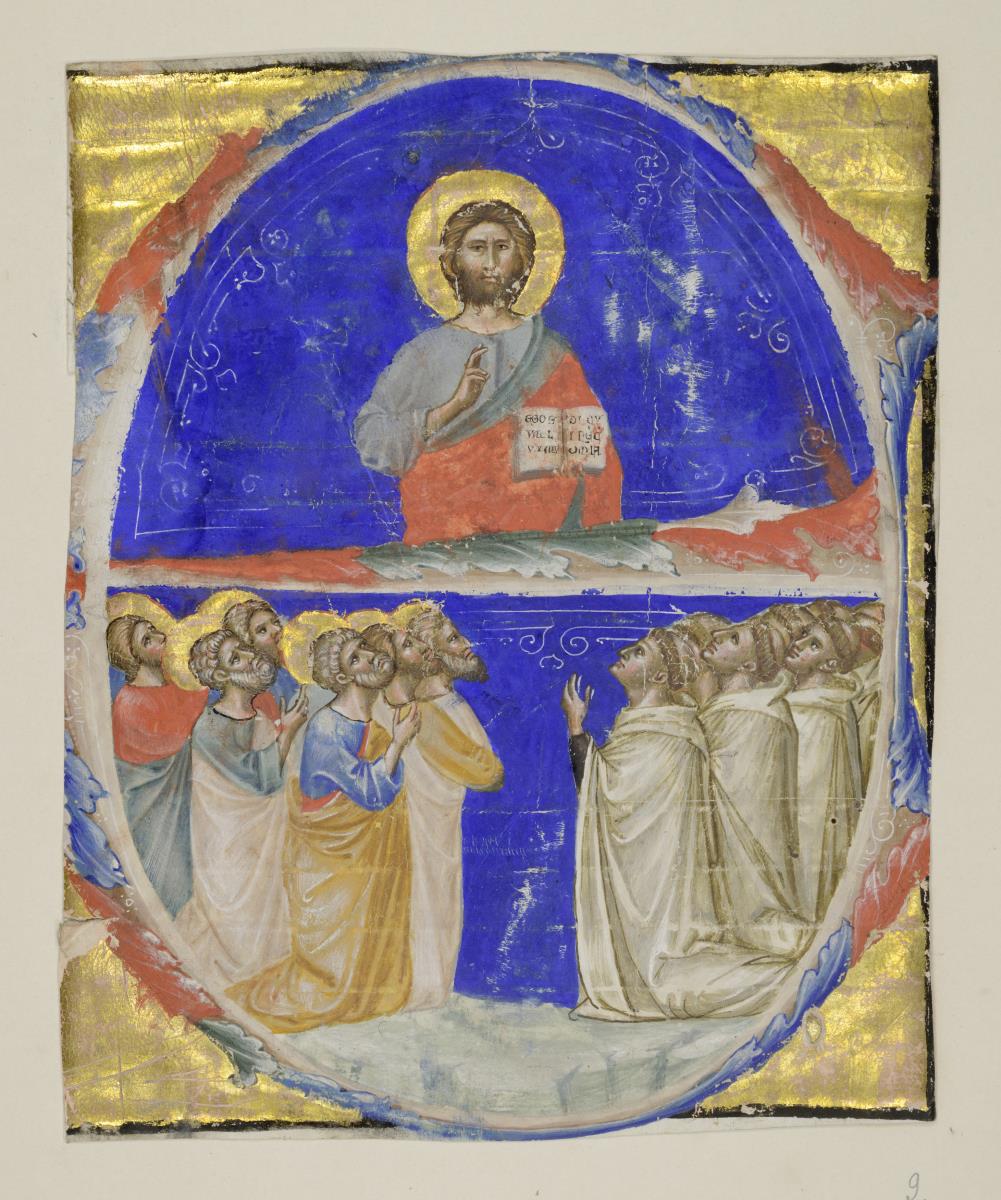Initiale E mit Christus und den Aposteln