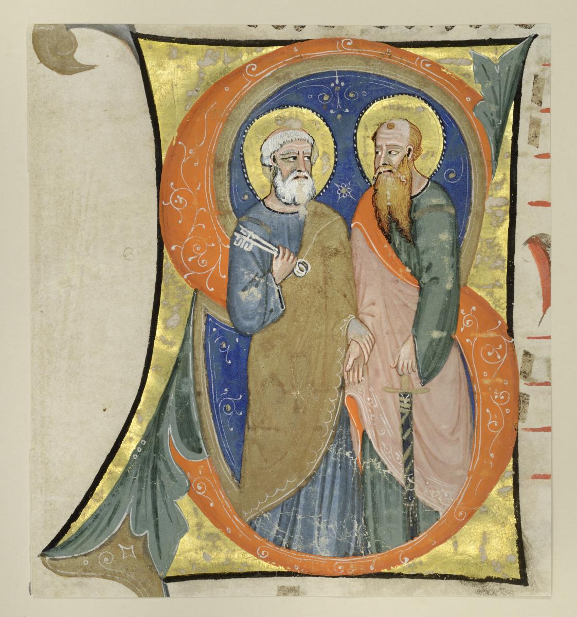 Initiale S mit den Heiligen Petrus und Paulus