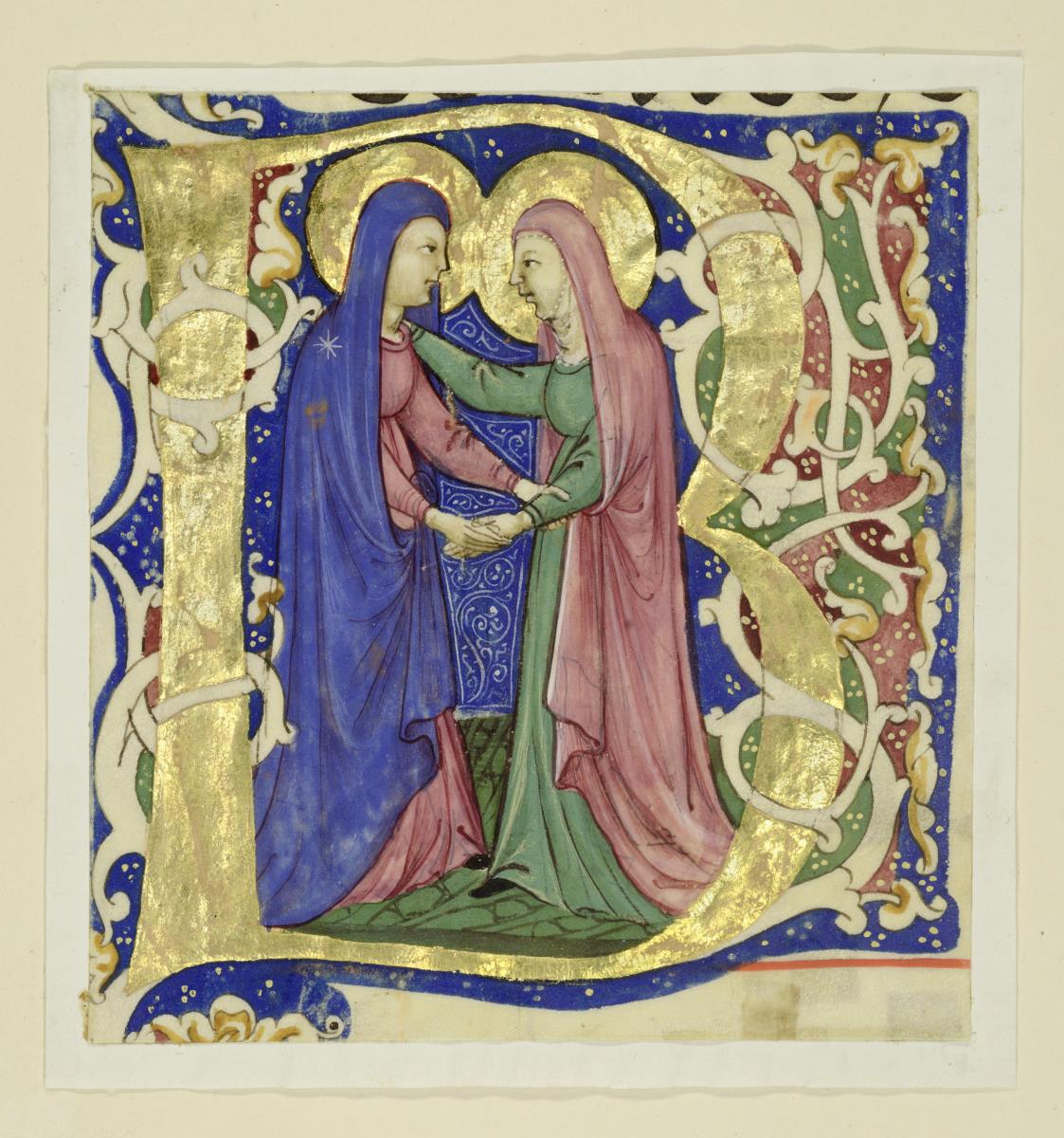 Initiale B mit der Heimsuchung Mariens