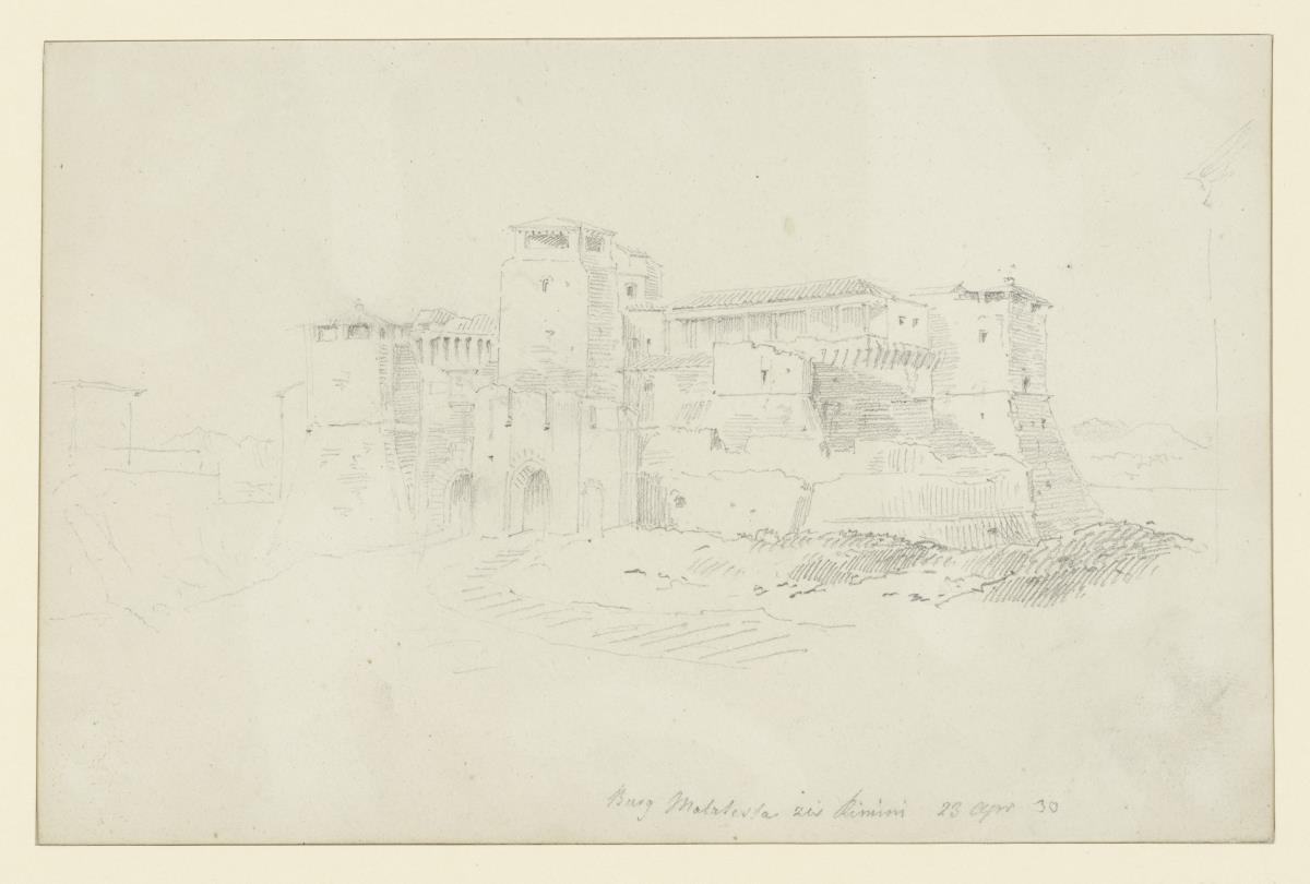 Rimini, Perspektivische Ansicht des Castello Matesta